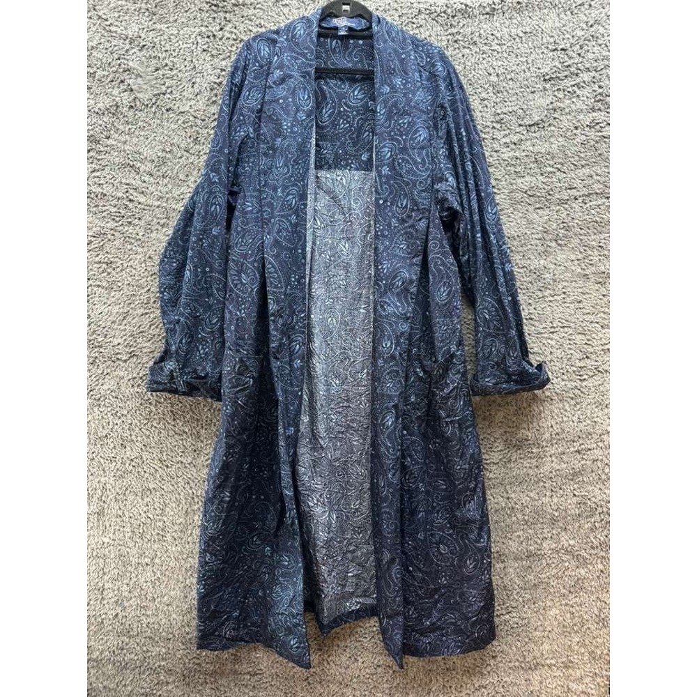 Polo Ralph Lauren Paisly All Over Print Night Robe Navy Blue Mens Size L